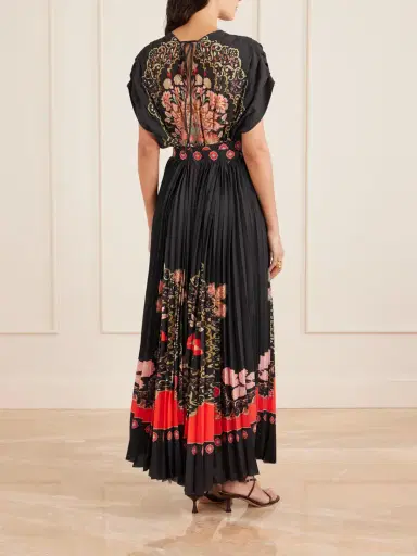 La DoubleJ Belted Pleated Printed Crepe De Chine Maxi Dress | Thumbnail 4 La DoubleJ Belted Pleated Printed Crepe De Chine Maxi Dress | Thumbnail 4
