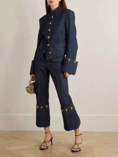 Zimmermann Button-embellished Denim Jacket | Thumbnail 2 Zimmermann Button-embellished Denim Jacket | Thumbnail 2