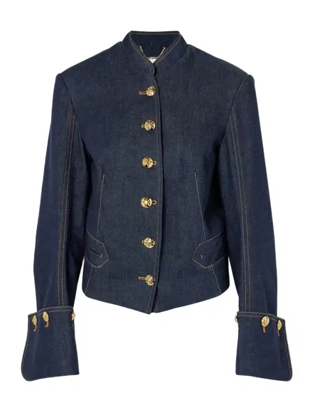 Button-embellished Denim Jacket