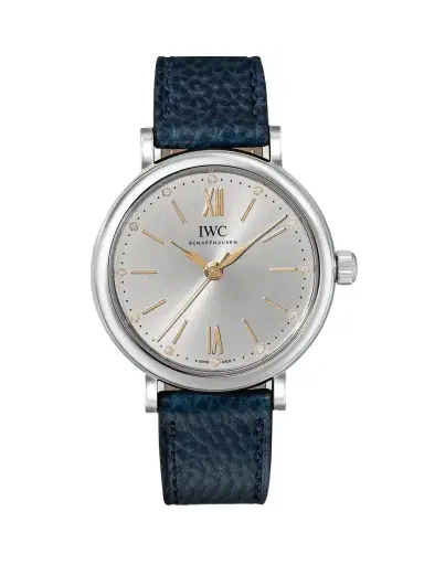 IWC SCHAFFHAUSEN Portofino Automatic 34mm Stainless Steel, Textured-leather And Diamond Watch | Thumbnail 1 IWC SCHAFFHAUSEN Portofino Automatic 34mm Stainless Steel, Textured-leather And Diamond Watch | Thumbnail 1