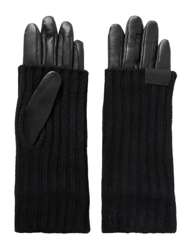 Loewe Leather-trimmed Ribbed Cashmere Gloves