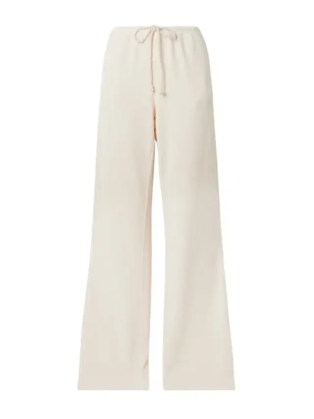 Cotton And Cashmere-blend Wide-leg Pants