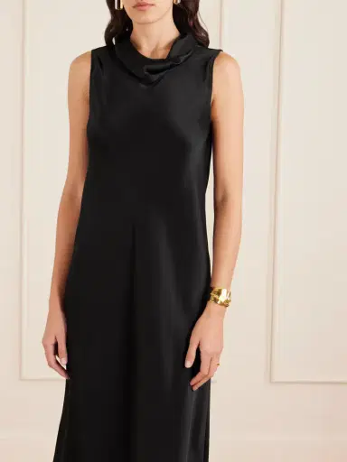 LESET Barb Satin Midi Dress | Thumbnail 3