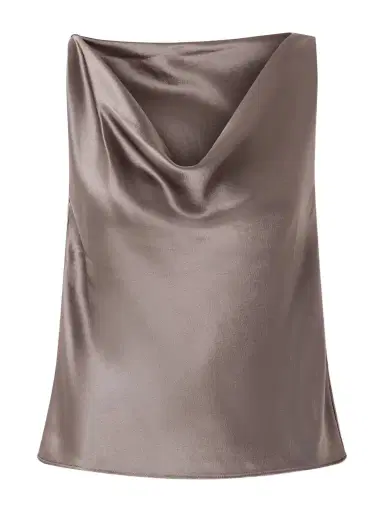 LESET Barb Draped Satin Blouse | Thumbnail 1