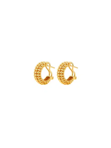 Wish Fine Jewelry 18K Gold Beaded Hoop Earrings | Thumbnail 1 Wish Fine Jewelry 18K Gold Beaded Hoop Earrings | Thumbnail 1