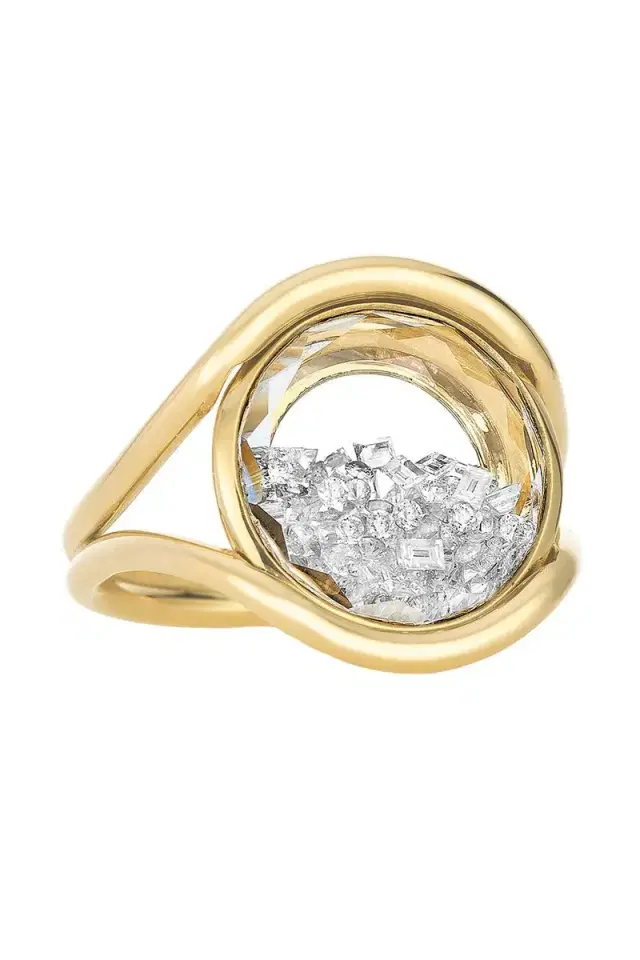Diamond Cascavel Circle Shaker Ring