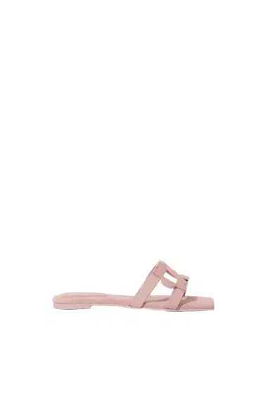 Simkhai Simkhai Monogram Suede Flat Slide | Thumbnail 1 Simkhai Simkhai Monogram Suede Flat Slide | Thumbnail 1