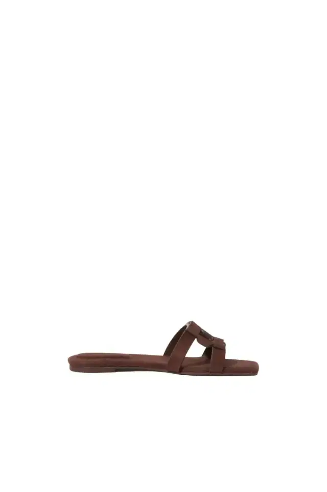 Simkhai Simkhai Monogram Suede Flat Slide