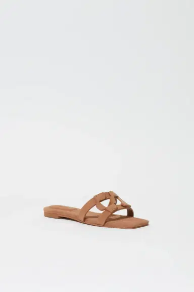 Simkhai Simkhai Monogram Suede Flat Slide | Thumbnail 2 Simkhai Simkhai Monogram Suede Flat Slide | Thumbnail 2