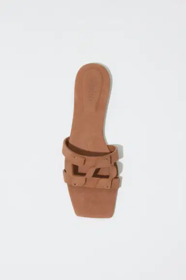 Simkhai Simkhai Monogram Suede Flat Slide | Thumbnail 3 Simkhai Simkhai Monogram Suede Flat Slide | Thumbnail 3