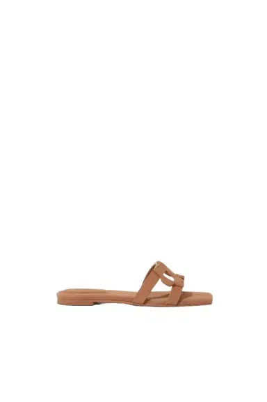 Simkhai Simkhai Monogram Suede Flat Slide | Thumbnail 1 Simkhai Simkhai Monogram Suede Flat Slide | Thumbnail 1