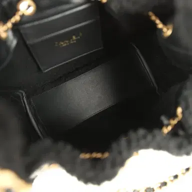 Chanel Chanel Small 25 Hobo Bag Black Crumpled Sheepskin and Shearling Antique Gold Hardware | Thumbnail 9