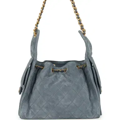 Chanel Chanel Small 25 Hobo Bag Blue Suede Antique Gold Hardware | Thumbnail 4 Chanel Chanel Small 25 Hobo Bag Blue Suede Antique Gold Hardware | Thumbnail 4