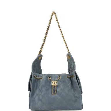 Chanel Chanel Small 25 Hobo Bag Blue Suede Antique Gold Hardware | Thumbnail 7 Chanel Chanel Small 25 Hobo Bag Blue Suede Antique Gold Hardware | Thumbnail 7