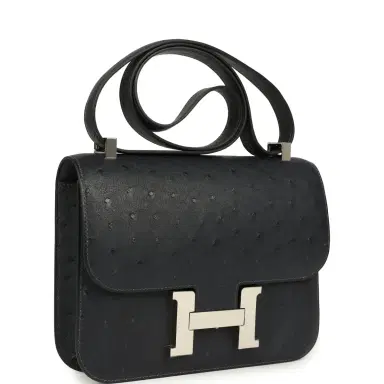 HERMÈS Hermes Constance 1-24 Caban Ostrich Palladium Hardware | Thumbnail 2 HERMÈS Hermes Constance 1-24 Caban Ostrich Palladium Hardware | Thumbnail 2