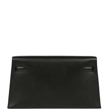 HERMÈS Hermes Kelly Elan "Cheval De Bois" Black and Multi Tadelakt Palladium Hardware | Thumbnail 4