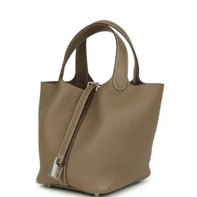 HERMÈS Hermes Picotin Lock 18 Etoupe Clemence Palladium Hardware | Thumbnail 3
