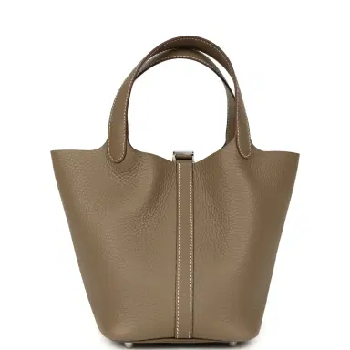 HERMÈS Hermes Picotin Lock 18 Etoupe Clemence Palladium Hardware | Thumbnail 5