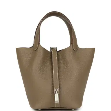 HERMÈS Hermes Picotin Lock 18 Etoupe Clemence Palladium Hardware | Thumbnail 1