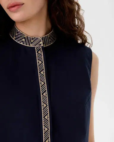 Emporio Sirenuse Andorra Top with Iris Embroidery | Thumbnail 2 Emporio Sirenuse Andorra Top with Iris Embroidery | Thumbnail 2