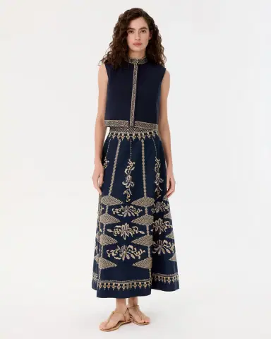 Emporio Sirenuse Andorra Top with Iris Embroidery | Thumbnail 3 Emporio Sirenuse Andorra Top with Iris Embroidery | Thumbnail 3