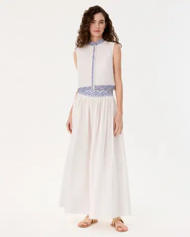 Emporio Sirenuse Andorra Top with Iris Embroidery | Thumbnail 10 Emporio Sirenuse Andorra Top with Iris Embroidery | Thumbnail 10