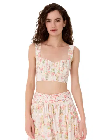 Emporio Sirenuse Dalia Top in Rose Garden Print | Thumbnail 1 Emporio Sirenuse Dalia Top in Rose Garden Print | Thumbnail 1