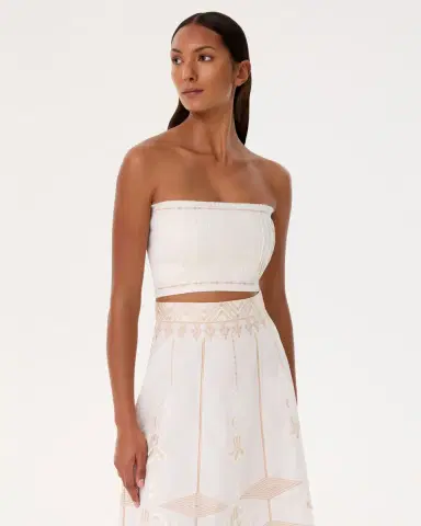 Emporio Sirenuse Flavia Top with Iris Embroidery | Thumbnail 5 Emporio Sirenuse Flavia Top with Iris Embroidery | Thumbnail 5