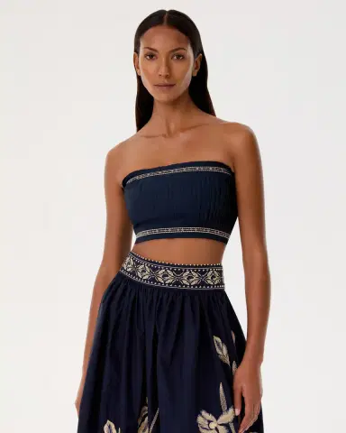 Emporio Sirenuse Flavia Top with Iris Embroidery | Thumbnail 6 Emporio Sirenuse Flavia Top with Iris Embroidery | Thumbnail 6