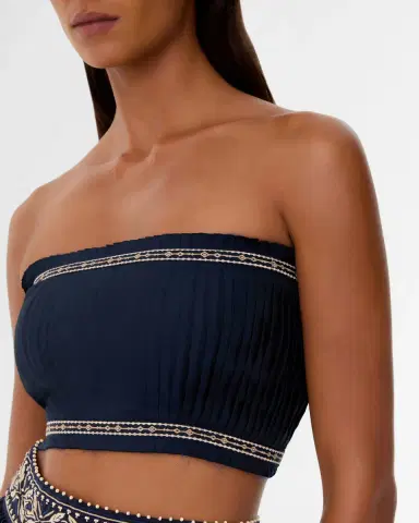 Emporio Sirenuse Flavia Top with Iris Embroidery | Thumbnail 7 Emporio Sirenuse Flavia Top with Iris Embroidery | Thumbnail 7