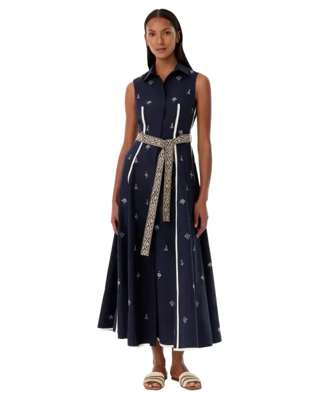 Emporio Sirenuse Miralda Dress with Iris Embroidery