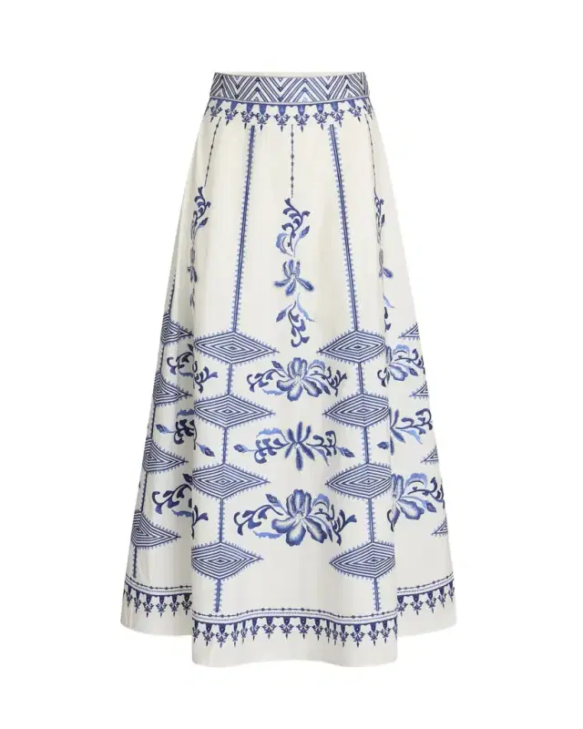 New Camille Skirt with Iris Embroidery