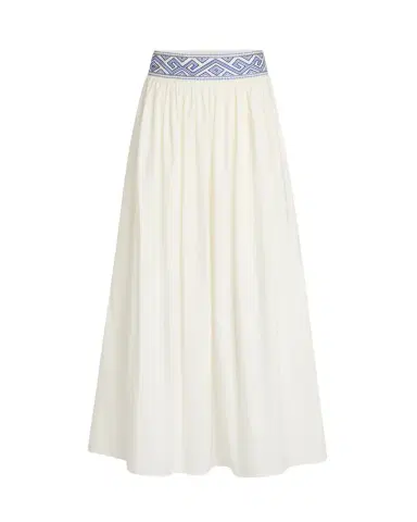 Emporio Sirenuse Ombretta Skirt with Iris Embroidery | Thumbnail 1 Emporio Sirenuse Ombretta Skirt with Iris Embroidery | Thumbnail 1