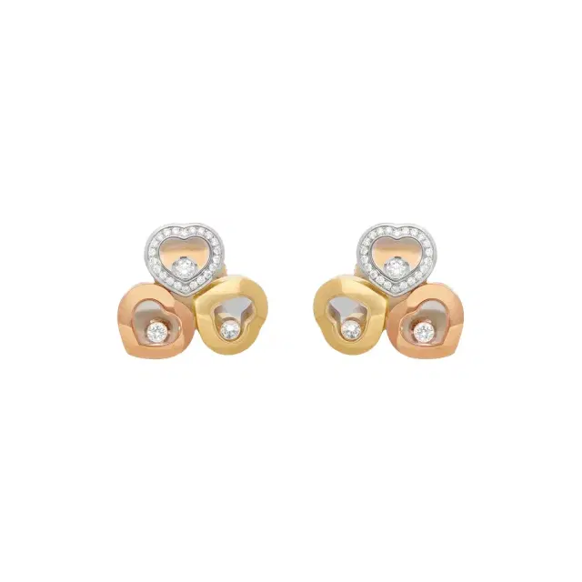 Chopard Chopard Happy Curves 18K Yellow, Rose & White Gold Diamond Earrings by The Solist