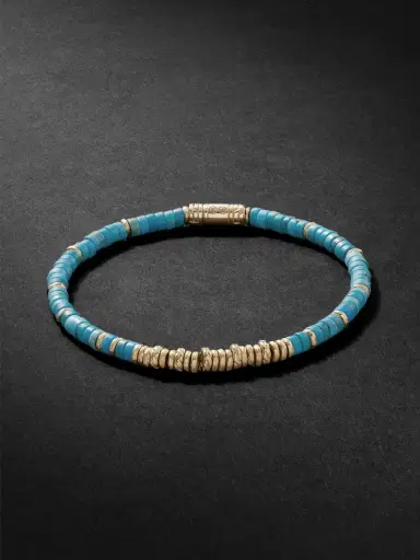 John Hardy Gold Turquoise Heishi Beaded Bracelet - Men | Thumbnail 1 John Hardy Gold Turquoise Heishi Beaded Bracelet - Men | Thumbnail 1