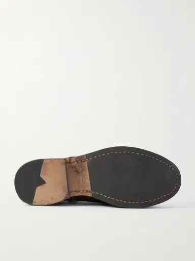 Visvim Virgil Distressed Leather Lace-Up Boots - Men | Thumbnail 3