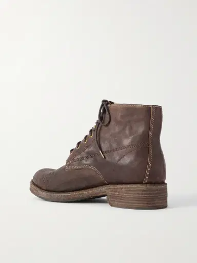 Visvim Virgil Distressed Leather Lace-Up Boots - Men | Thumbnail 4