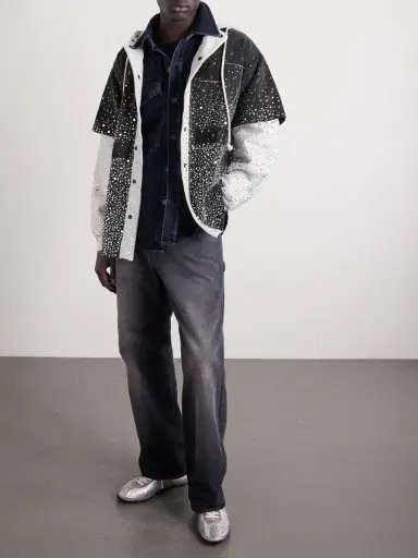 Satoshi Nakamoto Embellished Layered Cotton Hoodie - Men | Thumbnail 2 Satoshi Nakamoto Embellished Layered Cotton Hoodie - Men | Thumbnail 2