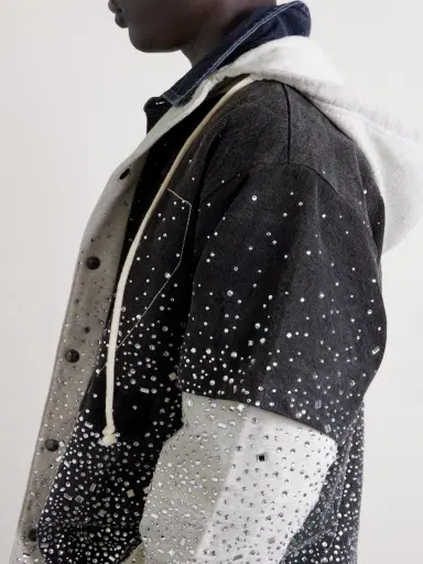 Satoshi Nakamoto Embellished Layered Cotton Hoodie - Men | Thumbnail 5 Satoshi Nakamoto Embellished Layered Cotton Hoodie - Men | Thumbnail 5