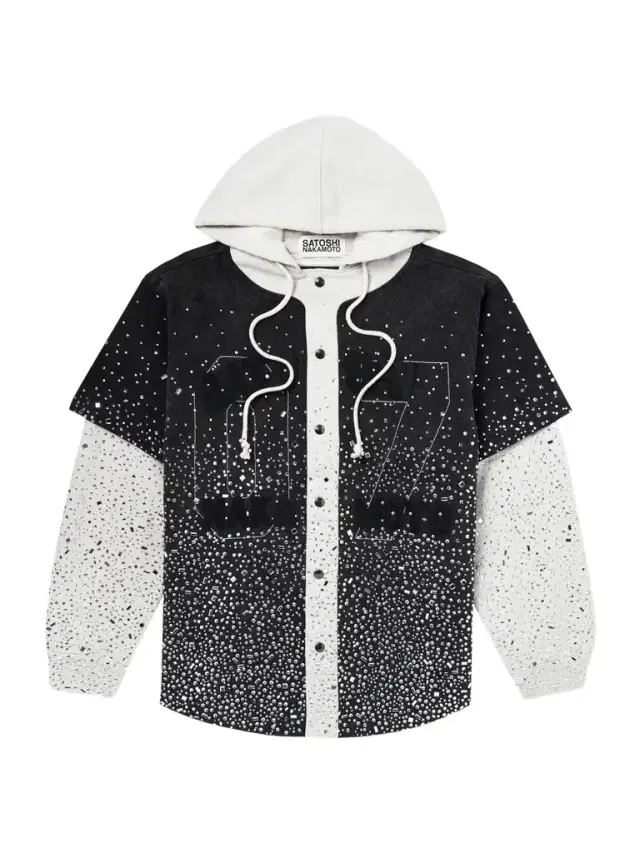 Embellished Layered Cotton Hoodie - Men