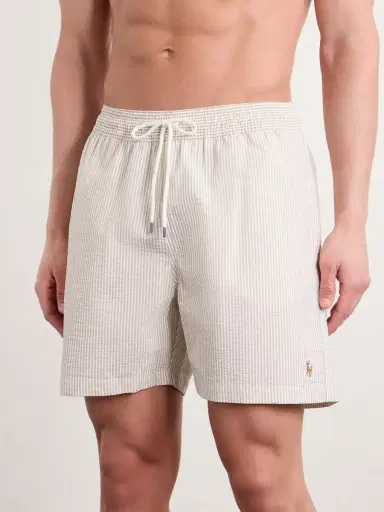 Polo Ralph Lauren Mid-Length Cotton-Blend Seersucker Swim Shorts - Men | Thumbnail 2 Polo Ralph Lauren Mid-Length Cotton-Blend Seersucker Swim Shorts - Men | Thumbnail 2