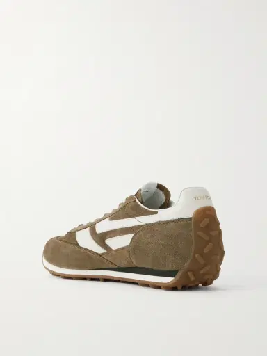 Tom Ford Mick Leather-Trimmed Suede Sneakers - Men | Thumbnail 4