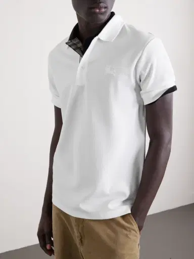 Burberry EKD Logo-Embroidered Cotton-Piqué Polo Shirt - Men | Thumbnail 3