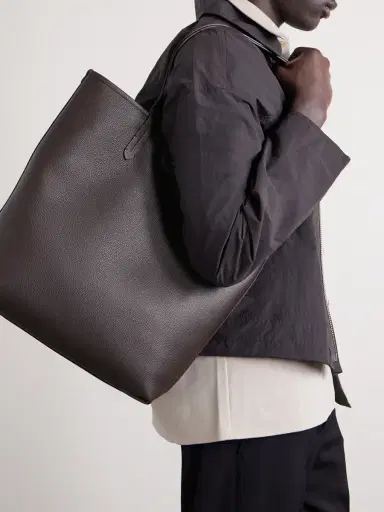 Burberry Reversible Full-Grain Leather and Checked Canvas Tote Bag - Men | Thumbnail 3 Burberry Reversible Full-Grain Leather and Checked Canvas Tote Bag - Men | Thumbnail 3
