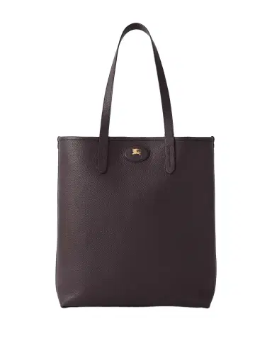 Burberry Reversible Full-Grain Leather and Checked Canvas Tote Bag - Men | Thumbnail 1 Burberry Reversible Full-Grain Leather and Checked Canvas Tote Bag - Men | Thumbnail 1