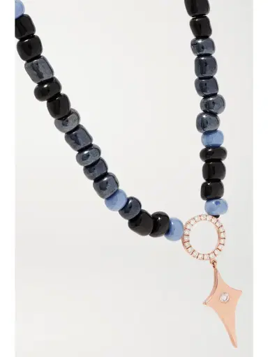 Diane Kordas 14-karat Rose Gold, Bead And Diamond Necklace | Thumbnail 4 Diane Kordas 14-karat Rose Gold, Bead And Diamond Necklace | Thumbnail 4