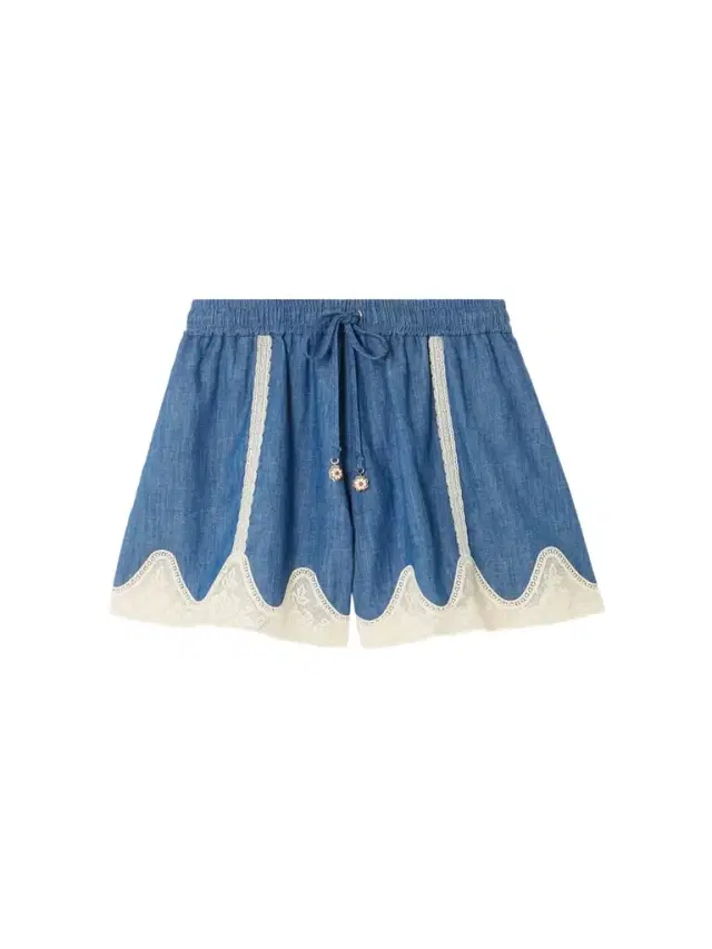 Awaken Lace-trimmed Denim Shorts