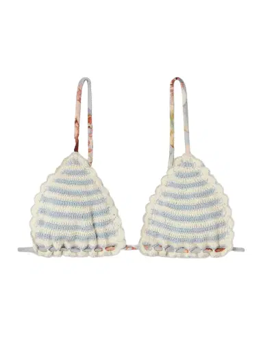 Zimmermann Awaken Striped Crocheted Cotton Bikini Top | Thumbnail 1 Zimmermann Awaken Striped Crocheted Cotton Bikini Top | Thumbnail 1