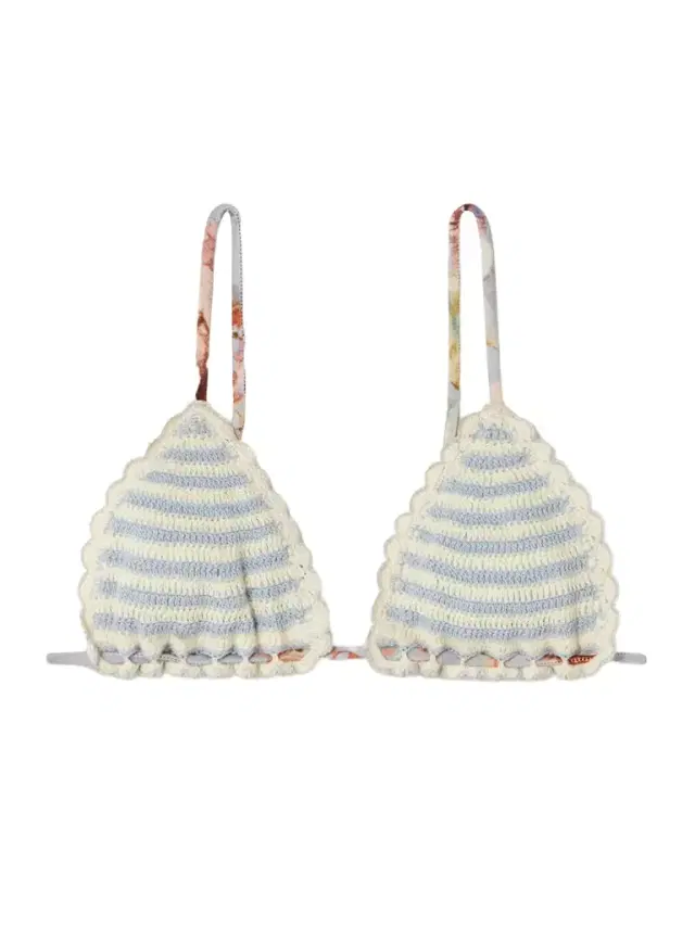 Awaken Striped Crocheted Cotton Bikini Top Awaken Striped Crocheted Cotton Bikini Top