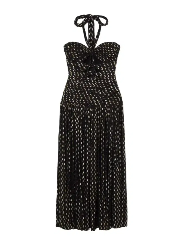 Daylight Cutout Fil Coupé-voile Halterneck Midi Dress